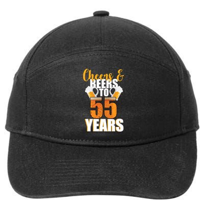 55th Birthday Cheers & Beers To 55 Years 7-Panel Snapback Hat