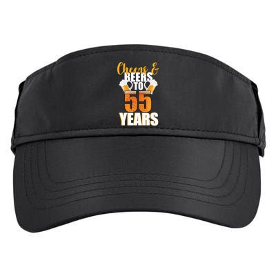 55th Birthday Cheers & Beers To 55 Years Adult Drive Performance Visor