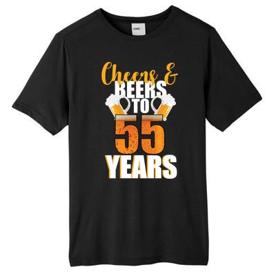 55th Birthday Cheers & Beers To 55 Years Tall Fusion ChromaSoft Performance T-Shirt