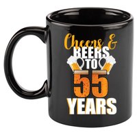 55th Birthday Cheers & Beers To 55 Years 11oz C Handle Ceramic Mug