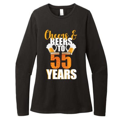 55th Birthday Cheers & Beers To 55 Years Womens CVC Long Sleeve Shirt