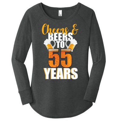 55th Birthday Cheers & Beers To 55 Years Women's Perfect Tri Tunic Long Sleeve Shirt