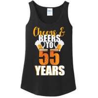 55th Birthday Cheers & Beers To 55 Years Ladies Essential Tank