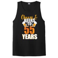 55th Birthday Cheers & Beers To 55 Years PosiCharge Competitor Tank