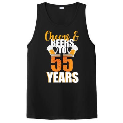 55th Birthday Cheers & Beers To 55 Years PosiCharge Competitor Tank