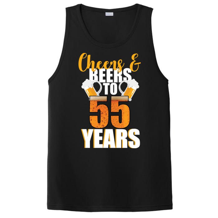 55th Birthday Cheers & Beers To 55 Years PosiCharge Competitor Tank