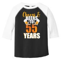 55th Birthday Cheers & Beers To 55 Years Toddler Fine Jersey T-Shirt