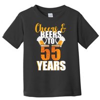 55th Birthday Cheers & Beers To 55 Years Toddler T-Shirt