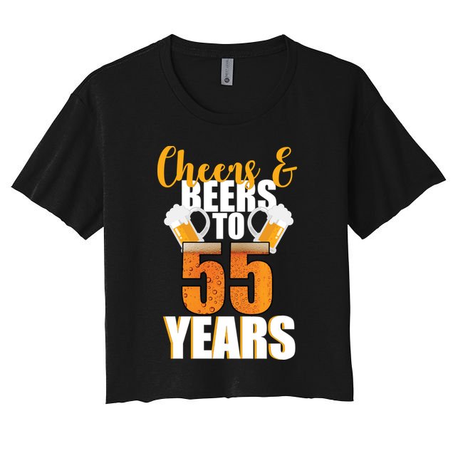 55th Birthday Cheers & Beers To 55 Years Crop Top