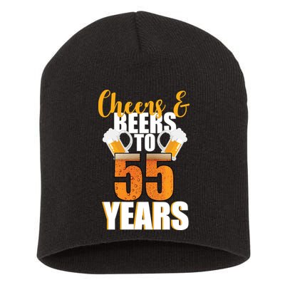 55th Birthday Cheers & Beers To 55 Years Short Acrylic Beanie