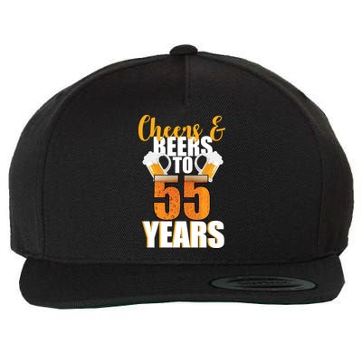 55th Birthday Cheers & Beers To 55 Years Wool Snapback Cap