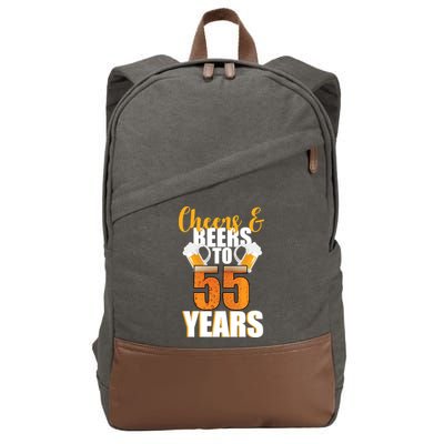 55th Birthday Cheers & Beers To 55 Years Cotton Canvas Backpack