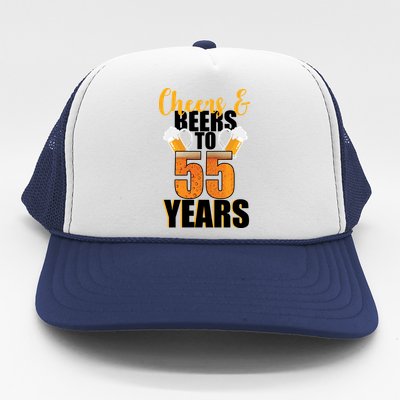 55th Birthday Cheers & Beers To 55 Years Trucker Hat