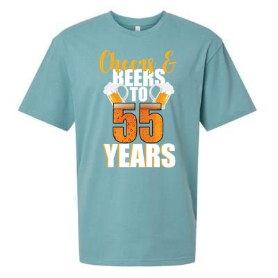 55th Birthday Cheers & Beers To 55 Years Sueded Cloud Jersey T-Shirt