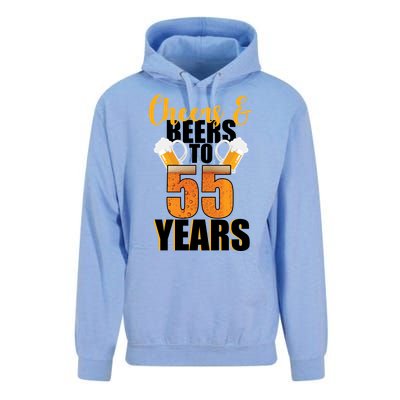 55th Birthday Cheers & Beers To 55 Years Unisex Surf Hoodie