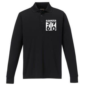 59 60 Years Oldometer Performance Long Sleeve Polo