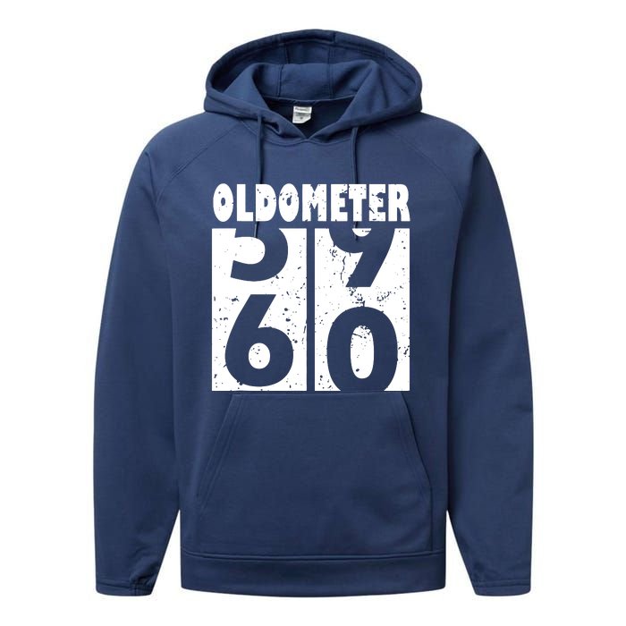 59 60 Years Oldometer Performance Fleece Hoodie