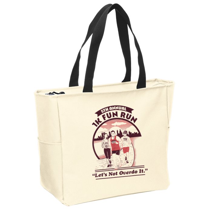 5th Annual 1k Fun Run Let's Not Overdo It Running Zip Tote Bag