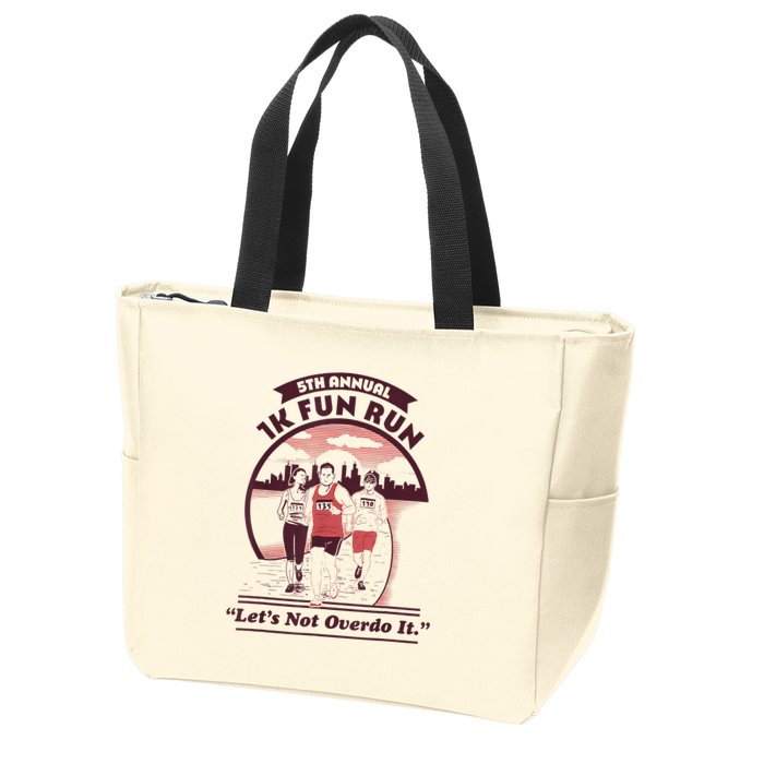 5th Annual 1k Fun Run Let's Not Overdo It Running Zip Tote Bag