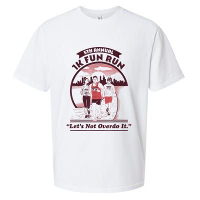 5th Annual 1k Fun Run Let's Not Overdo It Running Sueded Cloud Jersey T-Shirt