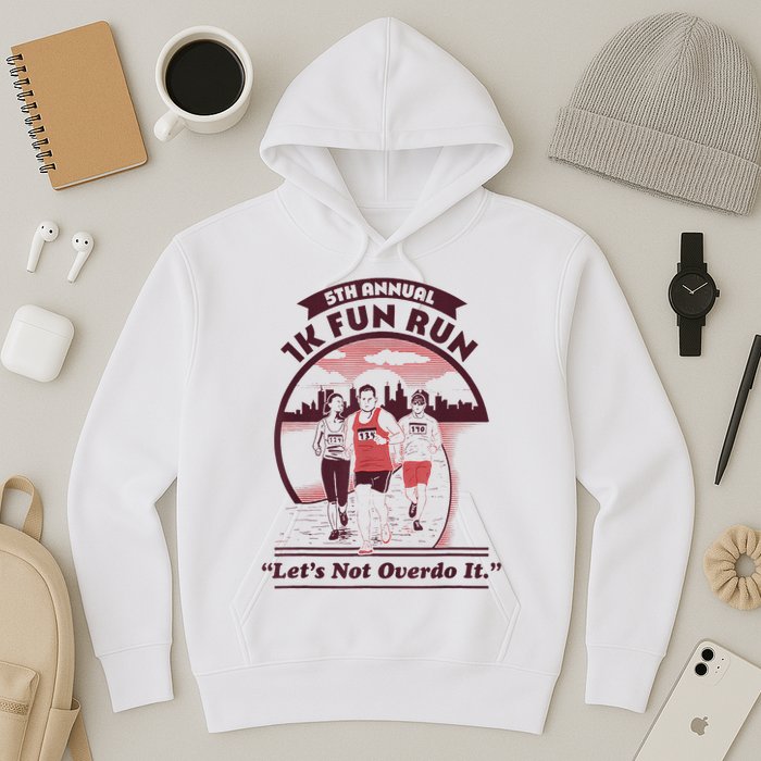5th Annual 1k Fun Run Let's Not Overdo It Running Hoodie