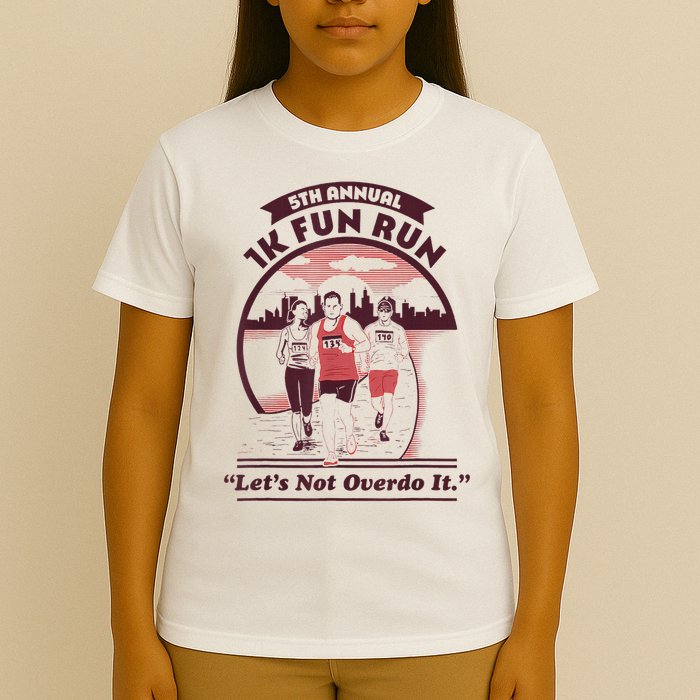 5th Annual 1k Fun Run Let's Not Overdo It Running T-Shirt
