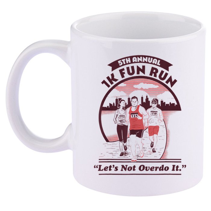 5th Annual 1k Fun Run Let's Not Overdo It Running 11oz C Handle Ceramic Mug