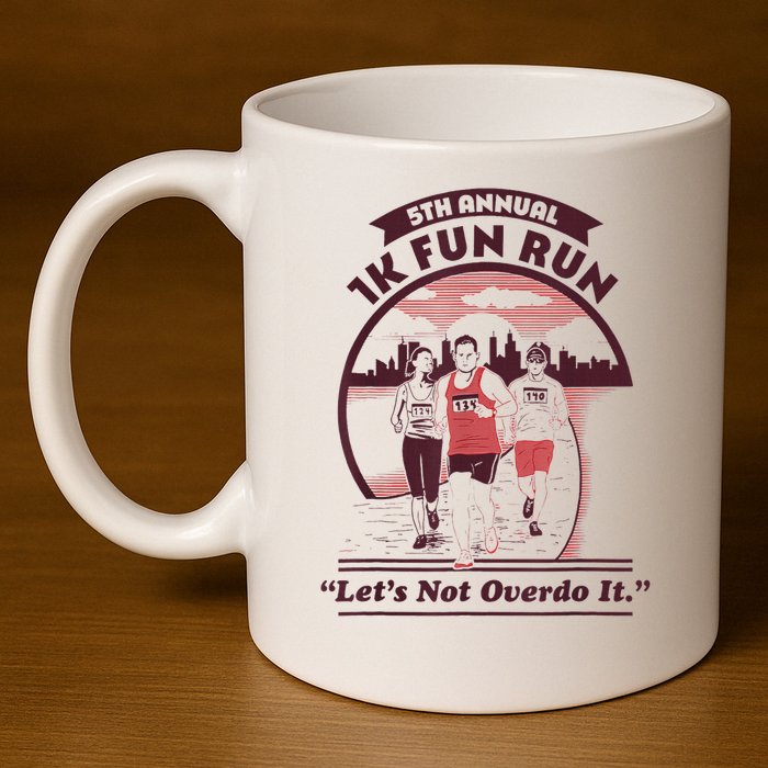 5th Annual 1k Fun Run Let's Not Overdo It Running 11oz C Handle Ceramic Mug
