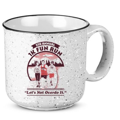 5th Annual 1k Fun Run Let's Not Overdo It Running 15oz Campfire Ceramic Mug