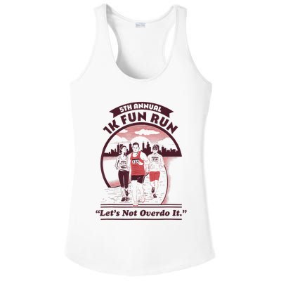 5th Annual 1k Fun Run Let's Not Overdo It Running Ladies PosiCharge Competitor Racerback Tank