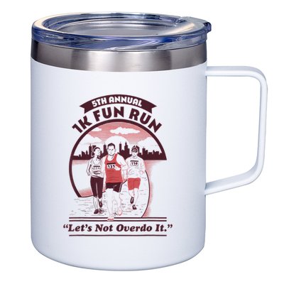 5th Annual 1k Fun Run Let's Not Overdo It Running 12oz Stainless Steel Coffee Mug