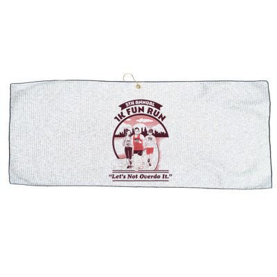 5th Annual 1k Fun Run Let's Not Overdo It Running Large Microfiber Waffle Golf Towel