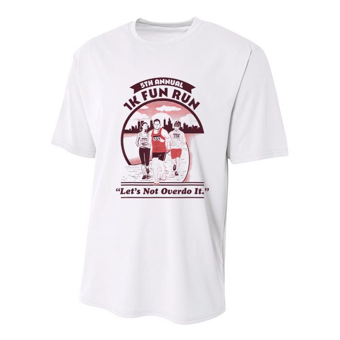 5th Annual 1k Fun Run Let's Not Overdo It Running Youth Performance Sprint T-Shirt