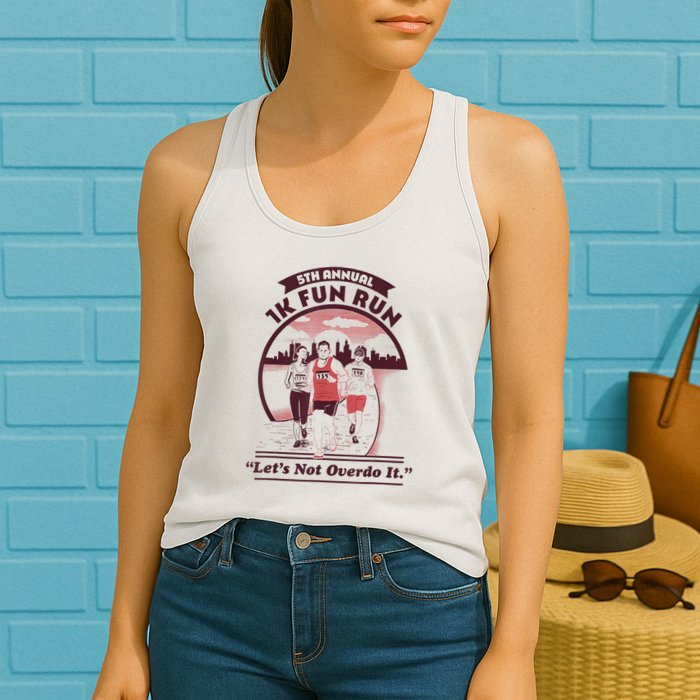 5th Annual 1k Fun Run Let's Not Overdo It Running Womens Tank Top