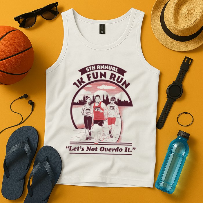 5th Annual 1k Fun Run Let's Not Overdo It Running Tank Top