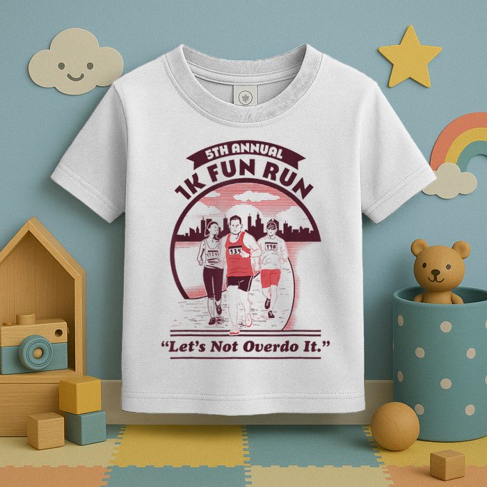 5th Annual 1k Fun Run Let's Not Overdo It Running Toddler T-Shirt