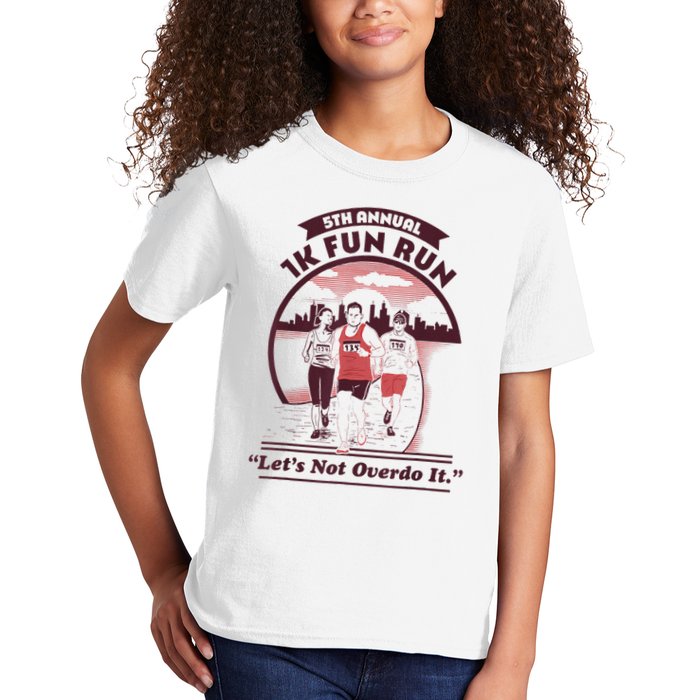 5th Annual 1k Fun Run Let's Not Overdo It Running Kids T-Shirt