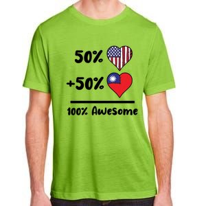 50% American 50% Taiwanese 100% Awesome Taiwan Heart Flag Gift Adult ChromaSoft Performance T-Shirt