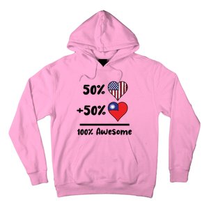 50% American 50% Taiwanese 100% Awesome Taiwan Heart Flag Gift Hoodie