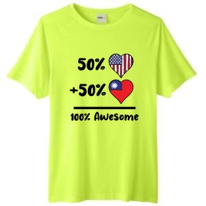 50% American 50% Taiwanese 100% Awesome Taiwan Heart Flag Gift Tall Fusion ChromaSoft Performance T-Shirt