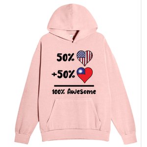 50% American 50% Taiwanese 100% Awesome Taiwan Heart Flag Gift Urban Pullover Hoodie