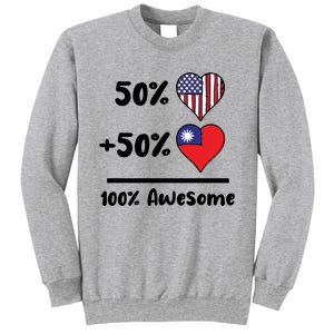 50% American 50% Taiwanese 100% Awesome Taiwan Heart Flag Gift Sweatshirt