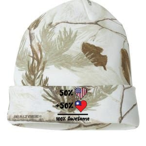 50% American 50% Taiwanese 100% Awesome Taiwan Heart Flag Gift Kati Licensed 12" Camo Beanie