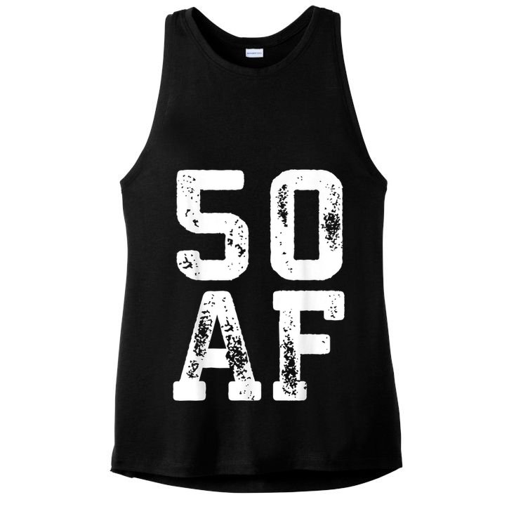 50 AF 50th Birthday Shirt shirt Ladies PosiCharge Tri-Blend Wicking Tank