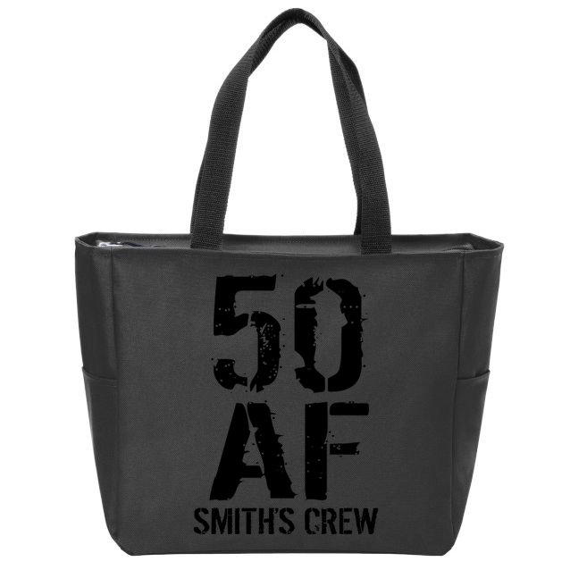 50 Af Custom Zip Tote Bag