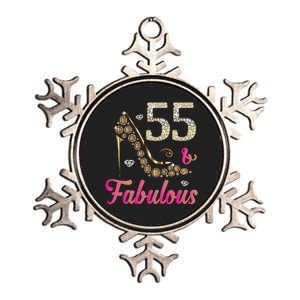 55 And Fabulous Funny 55th Birthday Cute Gift Beautiful Fun Metallic Star Ornament