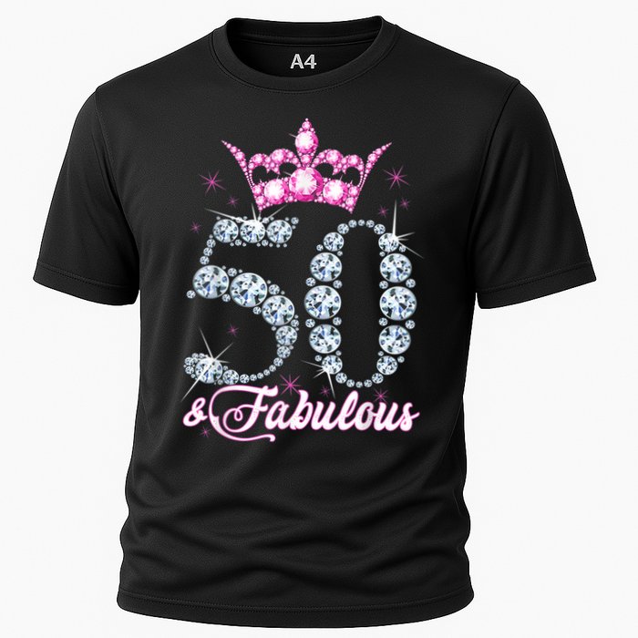 50 and Fabulous 50th Birthday Shirt For WoM.e.n.s Cooling Performance Crew T-Shirt