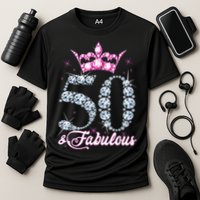 50 and Fabulous 50th Birthday Shirt For WoM.e.n.s Cooling Performance Crew T-Shirt