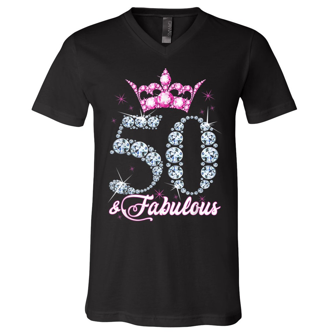 50 and Fabulous 50th Birthday Shirt For WoM.e.n.s V-Neck T-Shirt