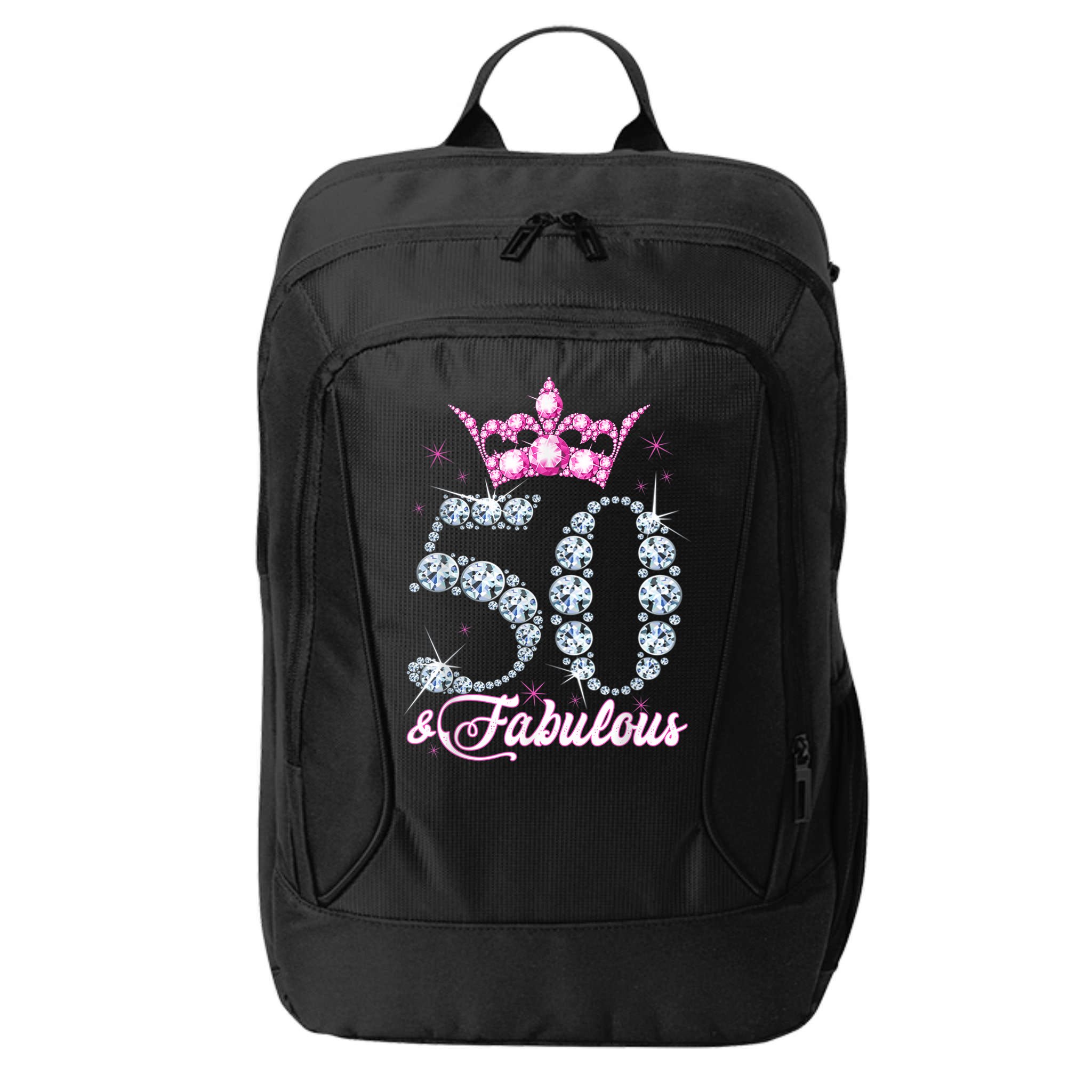 50 and Fabulous 50th Birthday Shirt For WoM.e.n.s City Backpack